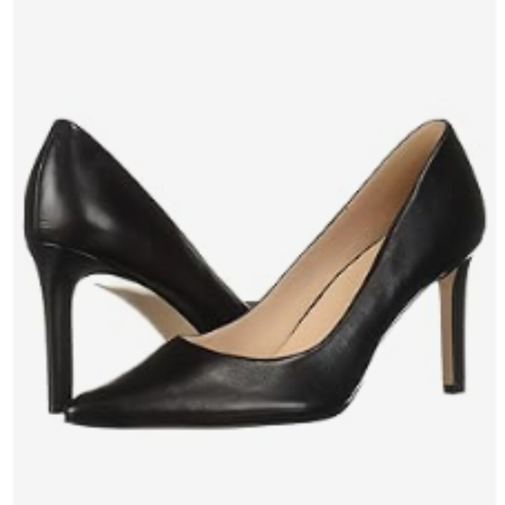 27 EDIT Naturalizer Alanna Pointed Toe Pump 6.5 Black Leather Retails $130